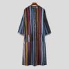2026 Autumn Men's Striped Exotic Long-Sleeve Shirt-Robe