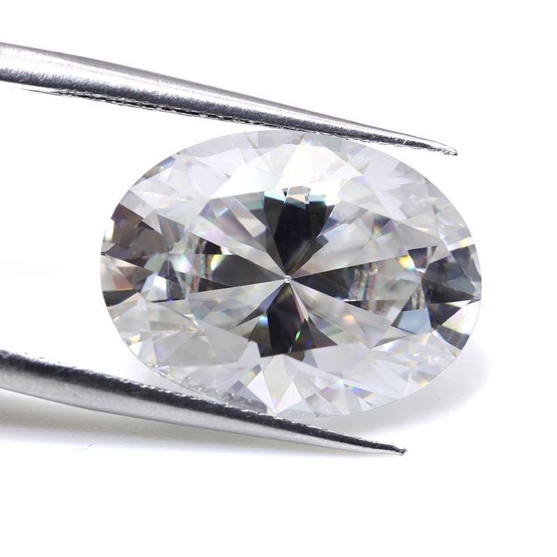 Cellacity Oval alb moissanit 3A piatră goală colier cercei inel cu piatră prin certificat cadou GRA