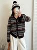 Women's Plus Size Retro Jacquard Knit Cardigan Coat – Loose Casual Winter 2025 Style