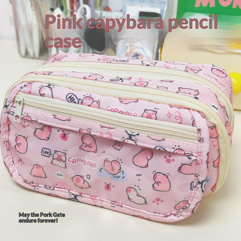 Hatsune Miku Pencil Case Cute Anime Cosplay Large Capacity Stationery Bag For School Student Multi Layer Makeup Storage Pouch