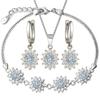 Silver Women's Jewelry Set with Crystals and Cubic Zirconia Crystal - Elegance and Sparkle