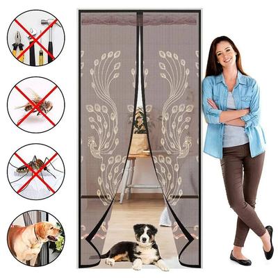 Cortina de pantalla de puerta caliente de verano de gran tamaño, cortina de puerta antimosquitos y antiinsectos, malla magnética para puerta, red de protección contra insectos, pantallas separadoras magnéticas