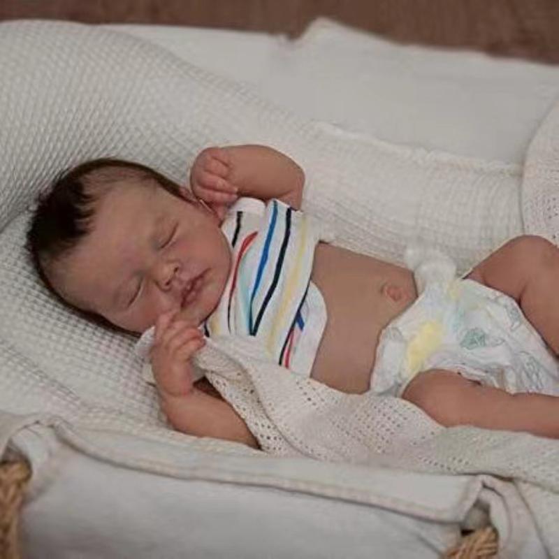 19 inch 3D pictate realiste Reborn Baby Dolls Cu corp de silicon complet Baby Toy Papusa Sweety adormit Loulou Boneca Reborn Doll Toddler Birthday Cadou de Craciun