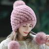 Hat Women's Autumn and Winter New Fashionable Warm Rex Rabbit Fur Hat