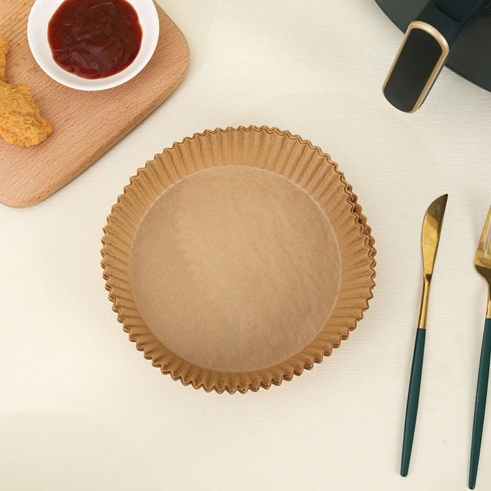 100pcs Eco-Friendly Air Fryer Paper Round Shape Nonstick Baking Papers Disposable Paper  Microwave