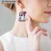 2D Flat Halloween Earrings Hooded Ghost Pattern Acrylic Dangle Earrings Halloween Theme Party Jewelry Gifts