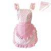 Ruffle Trim Kitchen Apron Gingham Pattern Ruffle Apron Retro Lolita Style Apron  Party Costume
