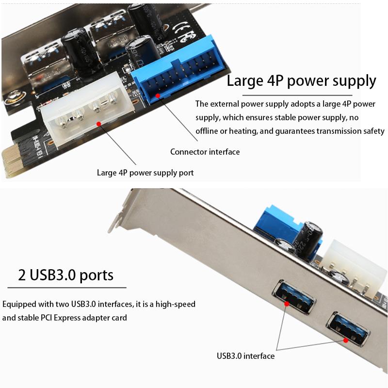 PCI-E Sata Adapter PCIE Card Controller Extender PCIe Converter Expansion Adapter PCI-E Riser Card PCI-E To USB 3.0 Card Expansion card Game PCIE Card