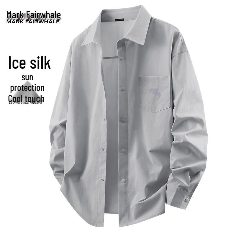 

Mark Fairwhale Men s 2025 Summer UV Protection Ice Silk Long Sleeve Shirt M