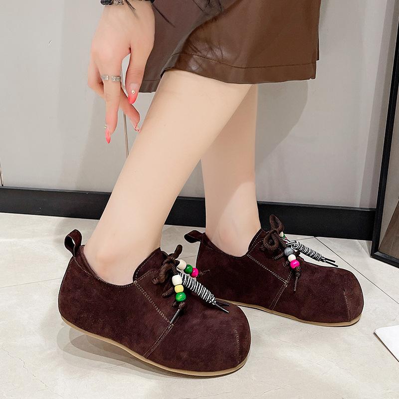 Retro Platform Heightening Shoes Autumn and Winter Fashion Versatile Lace-up with Skirt Girls Fashion Shoes
