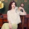 New Summer Fashion Chinese Style Embroidery Chiffon Blouse Shirt Women Tops Blouses Shirts J330