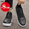 Genuine Leather Men's 6/8cm Height Increasing Sneakers Fashion Casual Shoes Mens Outdoor Running Sneakers Size 36-46 Designer