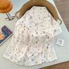 Nuovi pigiami estivi da donna a maniche corte con pantaloncini sottili in cotone nuvola cartone animato carini taglia grande versione coreana abbigliamento da casa