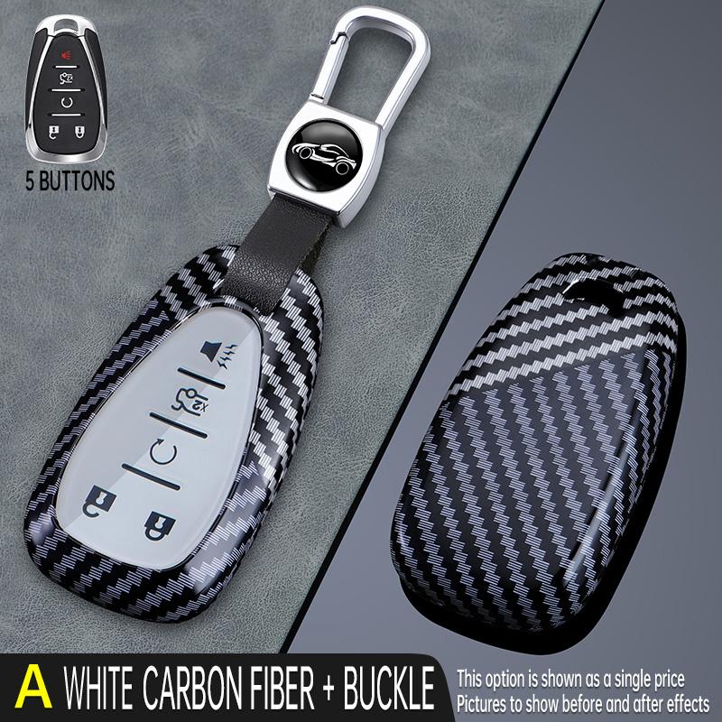 Copritasto in Fibra di Carbonio Custodia Guscio per Chiave Auto Chevrolet Onix Equino Cruze Spark Sonic Camaro Volt Bolt Malibu Blazer Traverse