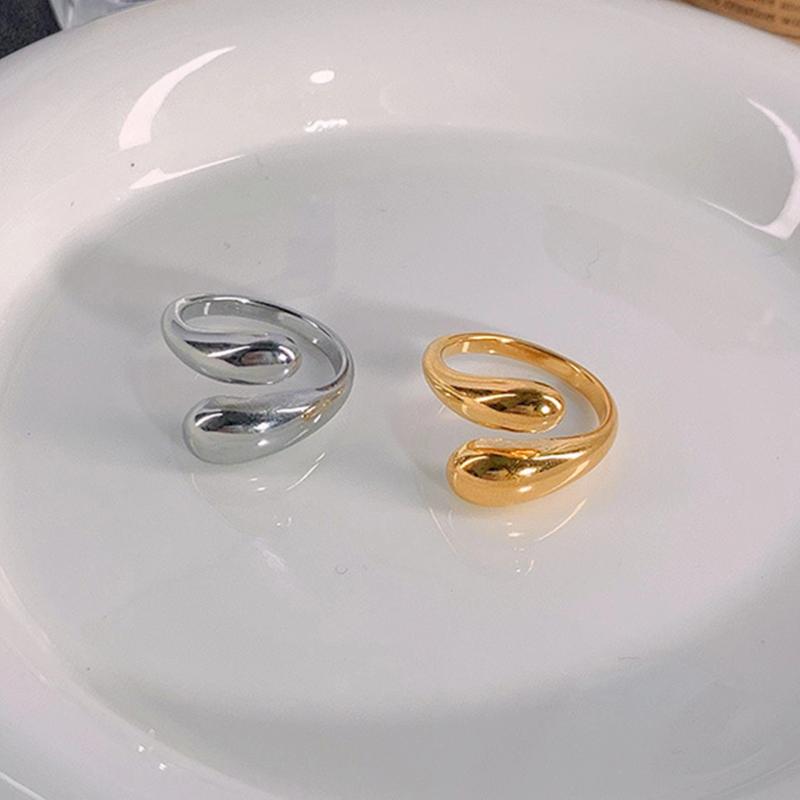 Neuer Modetrend Einzigartiges Design Eleganter Zarter Wassertropfen Geometrische Öffnung Verstellbarer Ring Damenschmuck Party Premium Geschenke