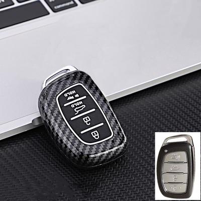 4 Boutons Fibre de Carbone Abs Clé Tpu Coque de Clé de Voiture Housse Pour Hyundai Sonata Coque de Clé Télécommande Accessoires Auto