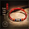 Green Tara Tibetan Red & Gold Hand-Woven Prayer Bracelet for Men & Women