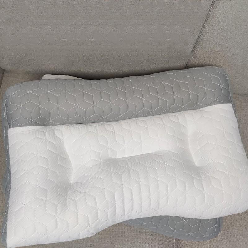 Zoned Sleep-Assisting Pillow, Cervical Reverse Traction Pillow, Soy Fiber Neck Support Pillow Core, Knitted Household Pillow for Student Dormitory