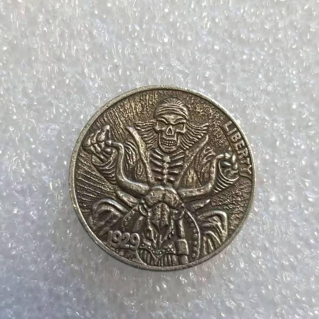 Antique Silver-Plated Yellow Brass Hobo Coin #805 107610133