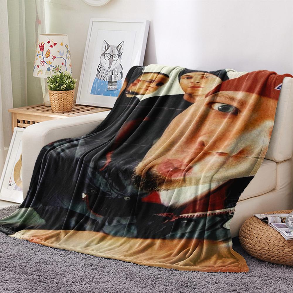 1PC Limp Bizkit Print Flannel Blanket, High quality Comfortable for All Seasons, Home Decor, Warmth and Comfort, Perfect for Christmas Gifts