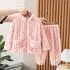 Dětské pyžamo Dívčí Coral Fleece Zahuštěný Chlapecký Facecloth Podzimní a Zimní Dětské Dívčí Domácí oblečení Zimní oblek