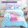 3pcs Peppa Pig Bedding Set Duvet Cover Closure Includes 1 Duvet Cover & 2 Pillowcases, Soft and Comfortable for All Seasons.