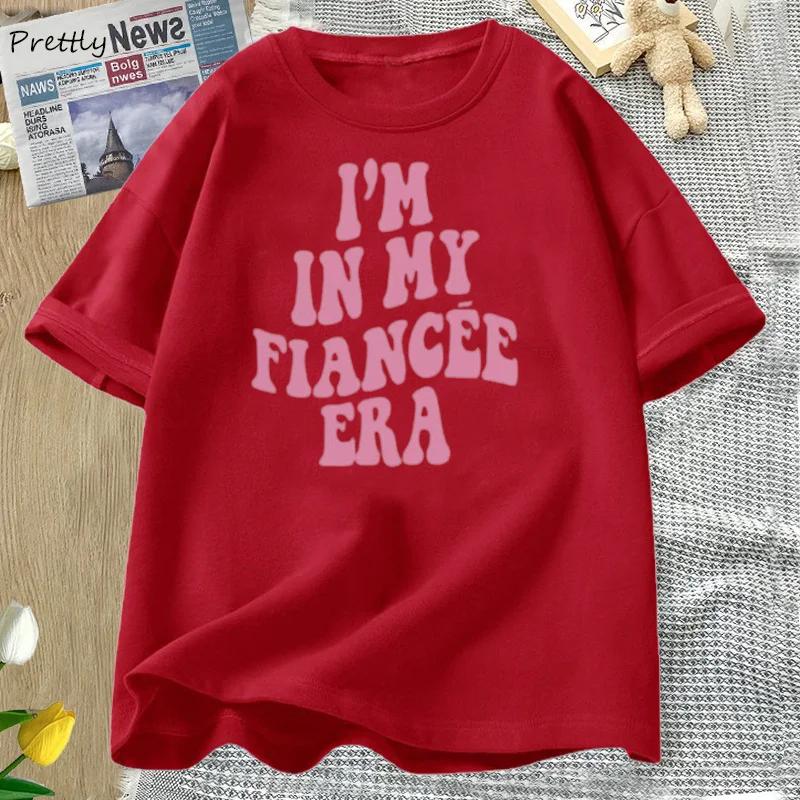 

Im In My Fiancee Era T Shirt Women Retro Bride To Be Tee Groovy Bachelorette Party Tshirt Bridal Tees Womens Clothing S