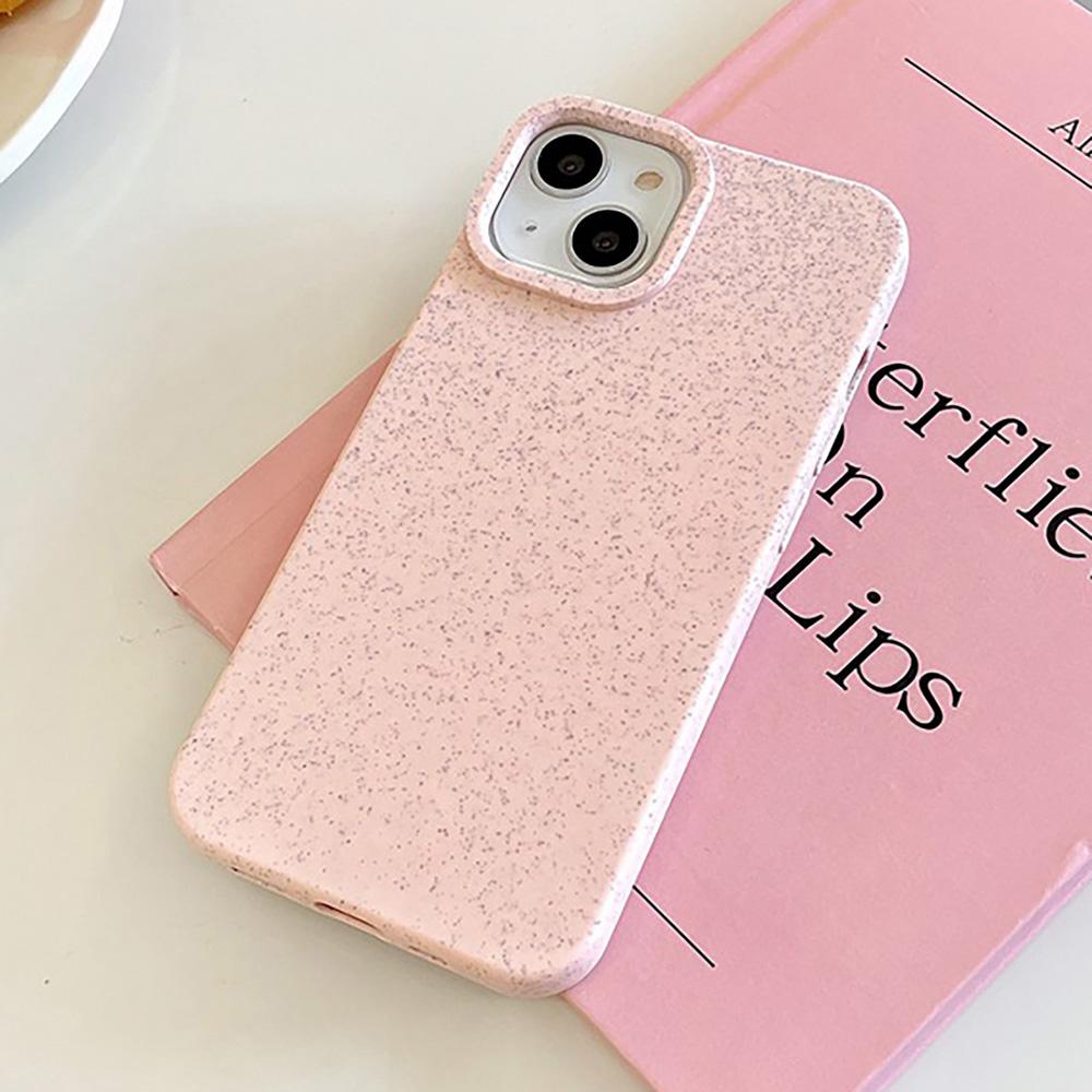 Shockproof Matte Wheat Straw Silicone Phone Case For iPhone 14 Pro 16 15 11 12 13 Pro XS Max XR X 7 8 Plus SE Eco-friendly Cover