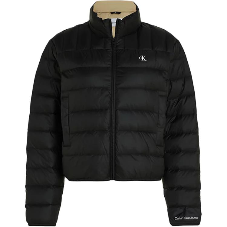 

Calvin Klein Letter Stand Collar Zipper Short Sleeve Down Jacket Women outerwear Black J20J222585-BEH S