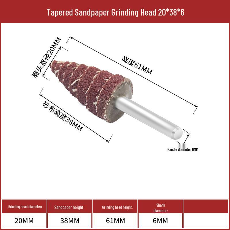 Cone Type Sandpaper Flap Wheel with Extended Shank for Metal and Woodworking