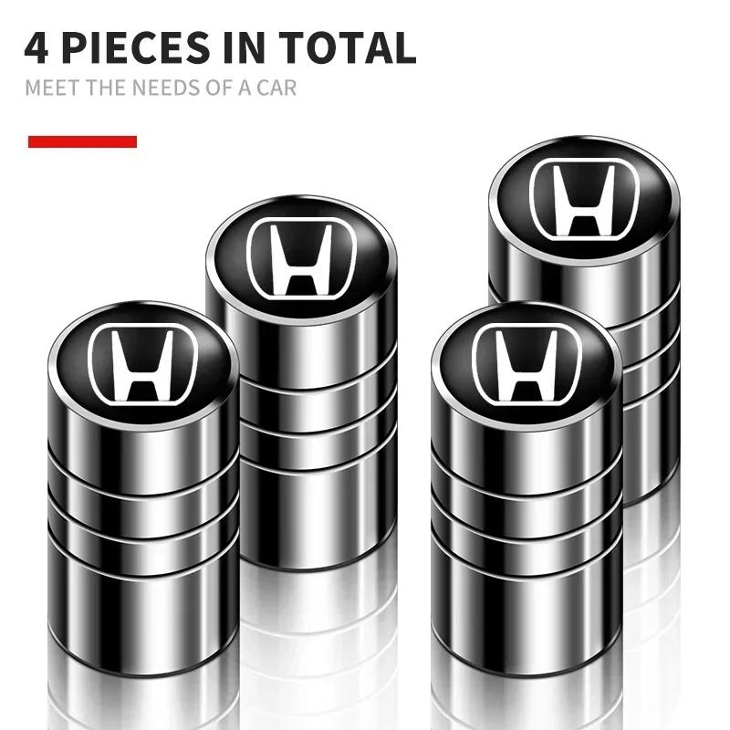 4pcs Car Wheel Hub Valve Stem Cap Decor For Honda Civic Fit Jazz Accord CRV HRV City Odyssey Passport Pilot Vezel Insight cwvc57