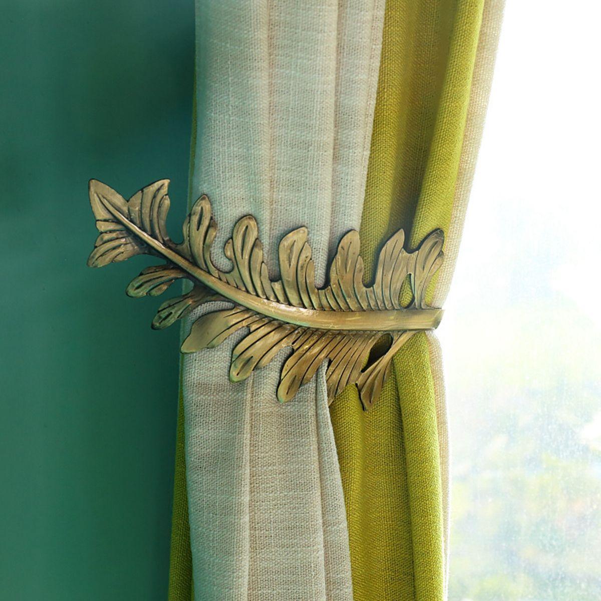 

Bedroom Hanger Leaf Shaped Decorative Holdback Drape Holder Wall Hooks Curtain Tieback бронзовый