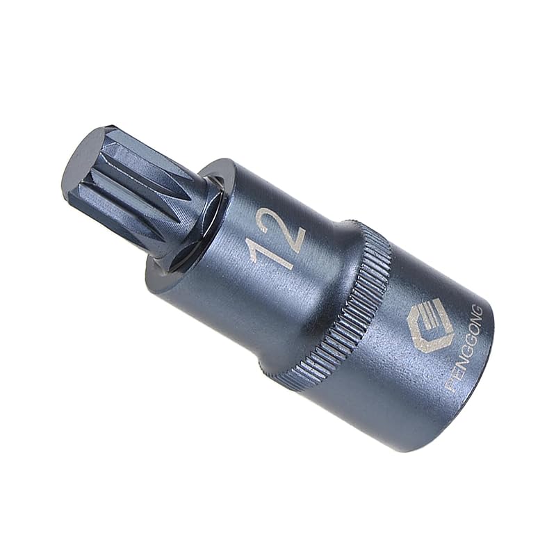

CoCud triple square spline bit socket M12 bit 1/2 drive 2 long Star Alloy Steel Cr-V Socket blue color - (Application: For fastener applications)