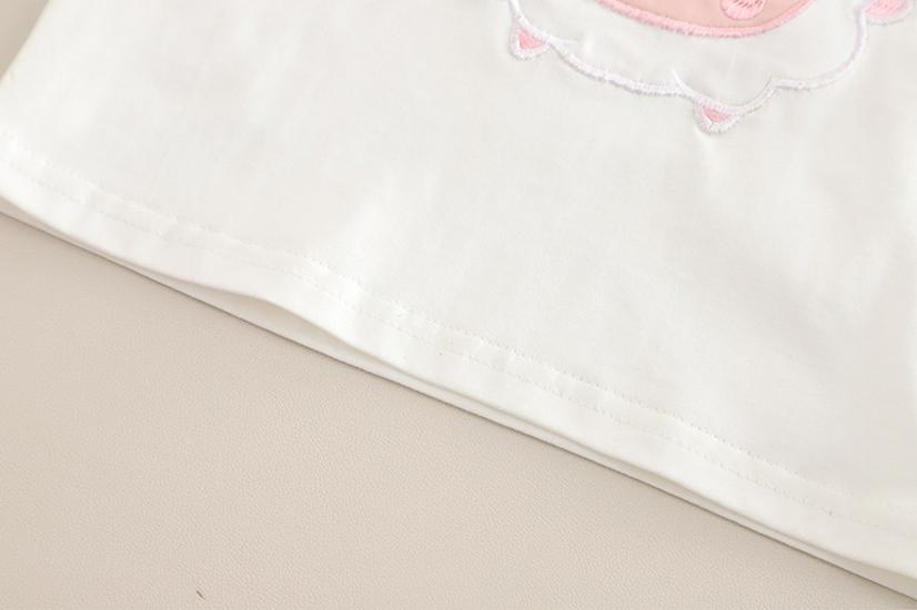 Korean Summer Baby Girl Doll Collar Short Sleeve Outfit Set