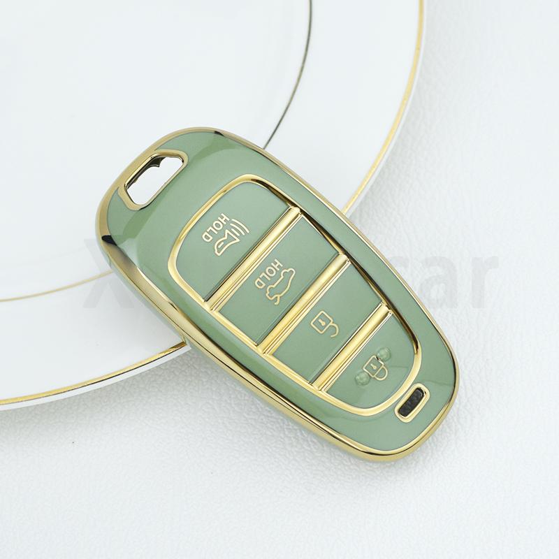 Tpu Car Key Cover Shell Fob Case Holder Bag For Hyundai Santa Fe Tucson Nexo Nx4 Atos Solaris Prime Keyless Accessories