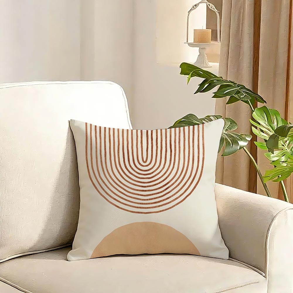 Boho Matisse Coral Lines Cushion Cover Reversible Plush Pillow Cover Soft Fluffy Home Decor for Sofa Bedroom