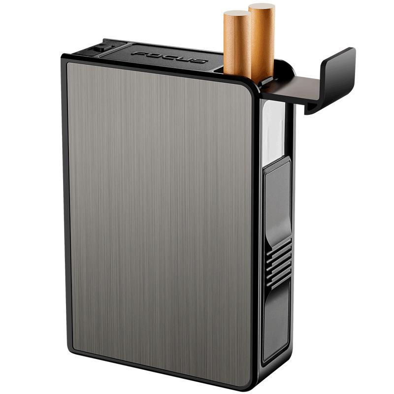 Men's Automatic Pop-Up Metal Cigarette Case - Holds 20 Sticks, Personalized Design, Portable and Creative Gift.
