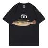SALDI BOLLENTI Divertente Fih Fish Meme Prin T-shirt Girocollo Moda Manica Corta T-shirt Donna Casual T-shirt Estiva Streetwear