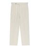 BELLIEF Essential Linen Cotton Twill Adjust 2-Pleated Relaxed Chino (Ecru)