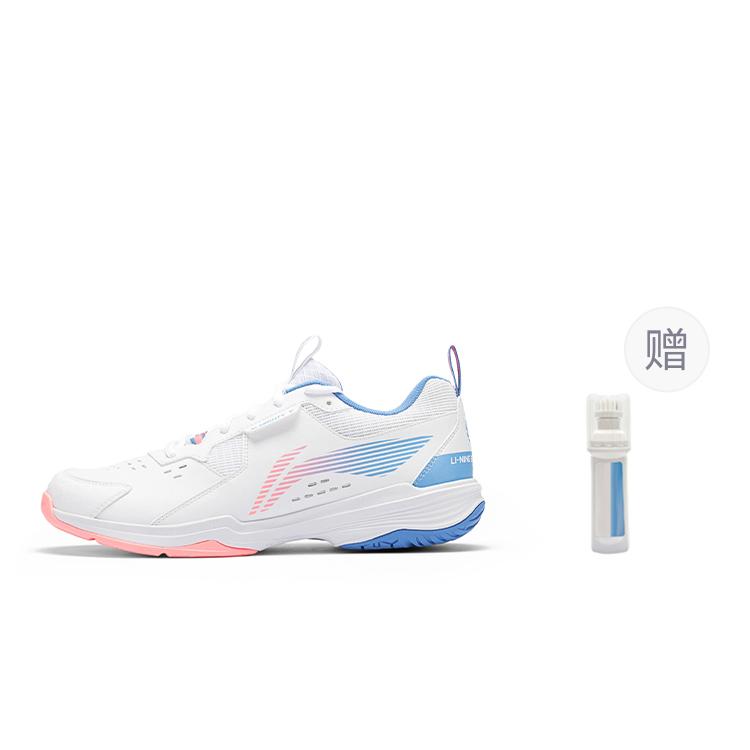 Li Ning Ace Abrasion Resistant Breathable Low Top Badminton Shoes Unisex White Pink Blue AYTT001-6