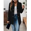 Spring Autumn Winter Fashion Plain Textured Double Breasted Cardigan Decorative Inner Pocket Long Sleeves
