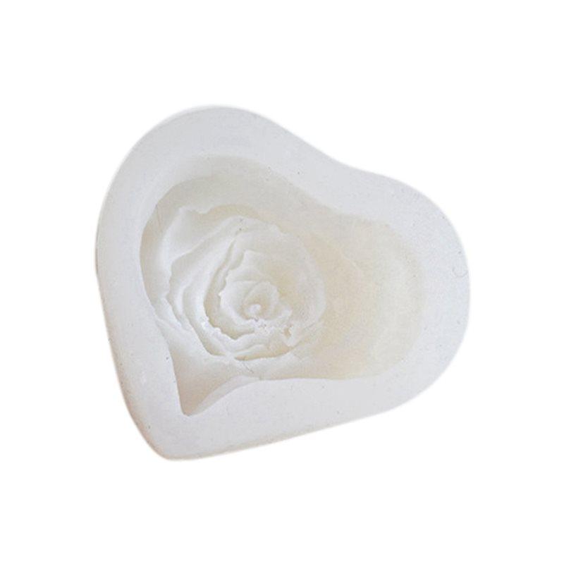 2X Rose Heart Candle Silicone Mold DIY Flowers Shaped Candle Making Soap Resin Mold Craft Valentine's Gifts