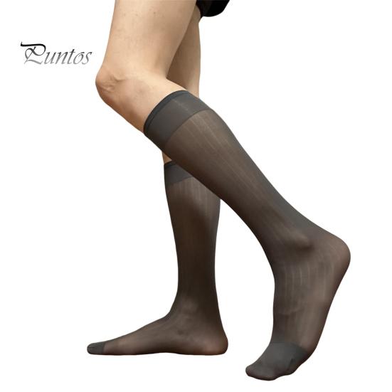 

Мужские повседневные деловые носки средней длины, широкие полосатые нейлоновые чулки, формальные костюмные прозрачные тонкие носки из искусственного шелка серый