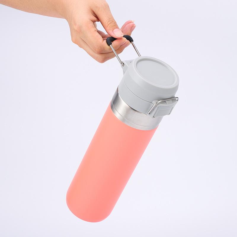800Ml bounce cover small mouth stainless steel water bottle outdoor sports thermos cup high quality student portable cup