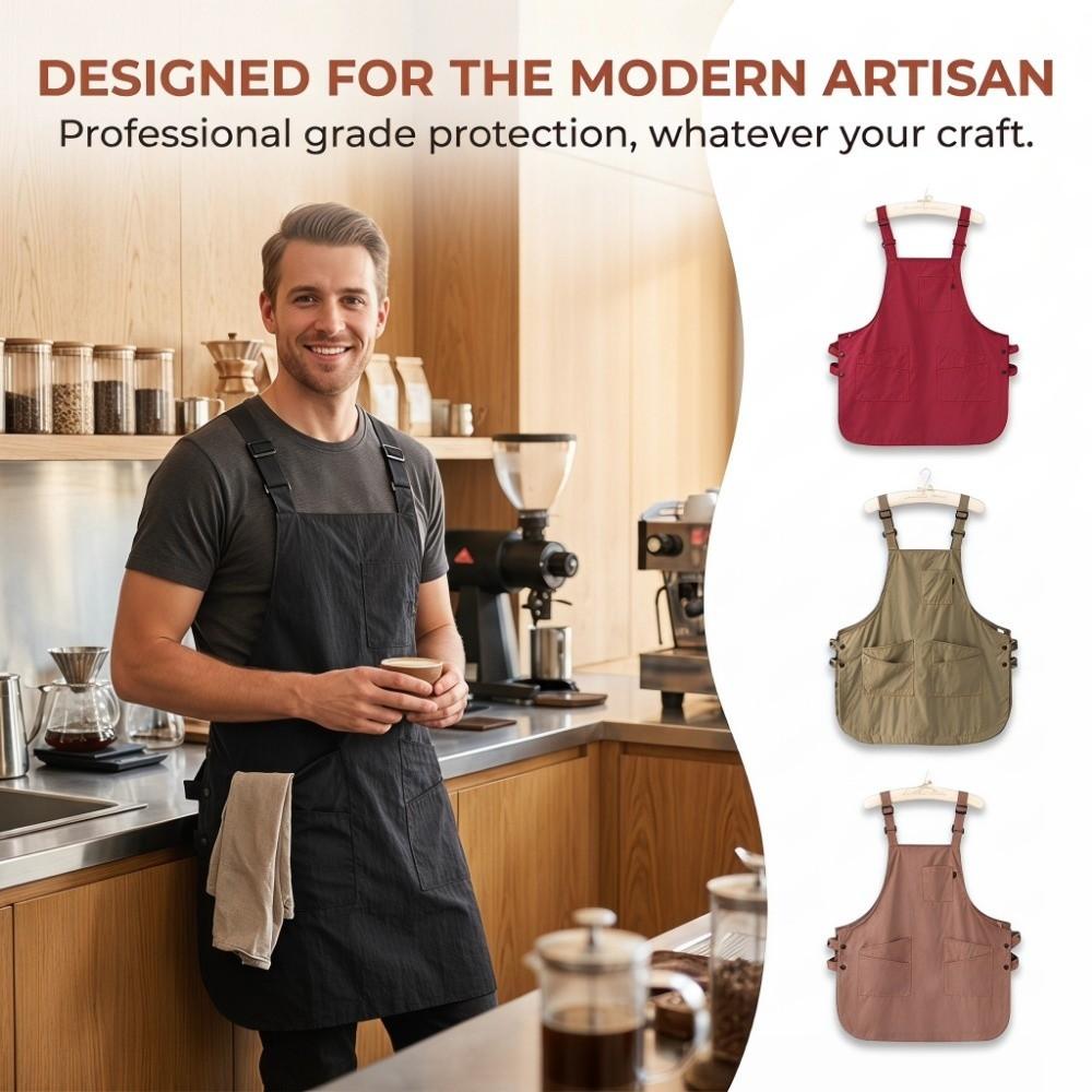 Reversible Workwear Apron Waterproof Cooking Apron Unisex Kitchen Apron Household Use