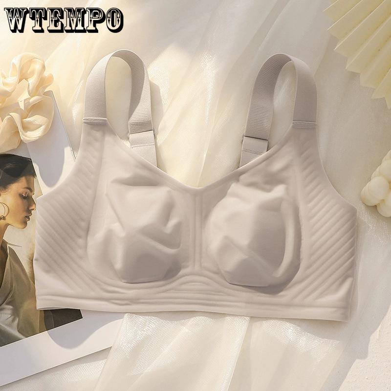 Underwear Women's Summer Thin No Trace Rabbit Ear Bra Large Size Double Breasts Anti Sagging Bra