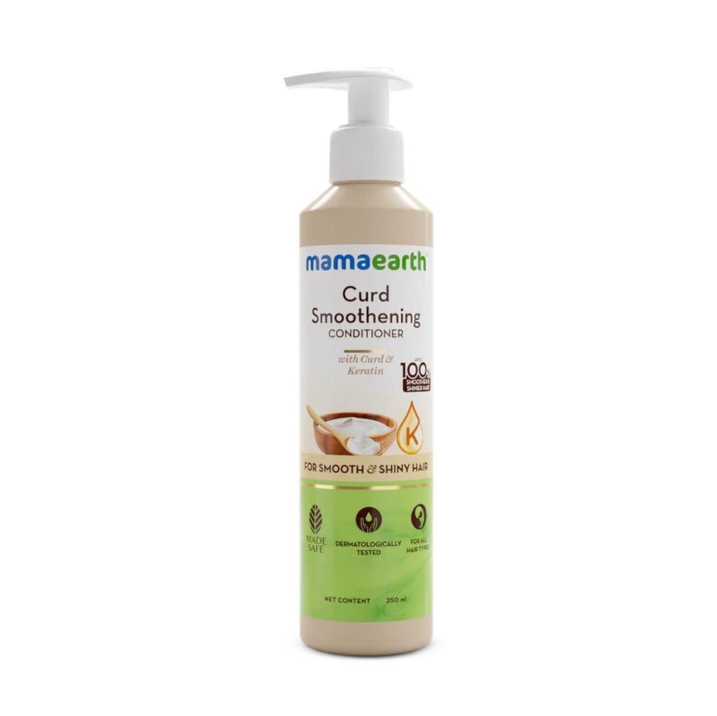 Mamaearth Curd Smoothening Conditioner 250 Ml Pack For Smooth Shiny Hair And Frizz Control