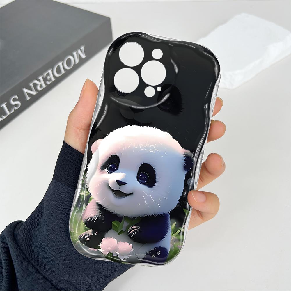 Roztomilý kreslený vzor s krémovou texturou Pouzdro s měkkým silikonovým zvlněným okrajem pro Samsung