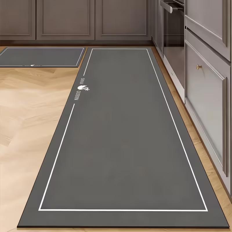 Nordic Style Diatomaceous Earth Floor Mat Set: Dirt-Resistant, Easy to Clean, Two-Piece Long Strip for Kitchen and Entrance.
