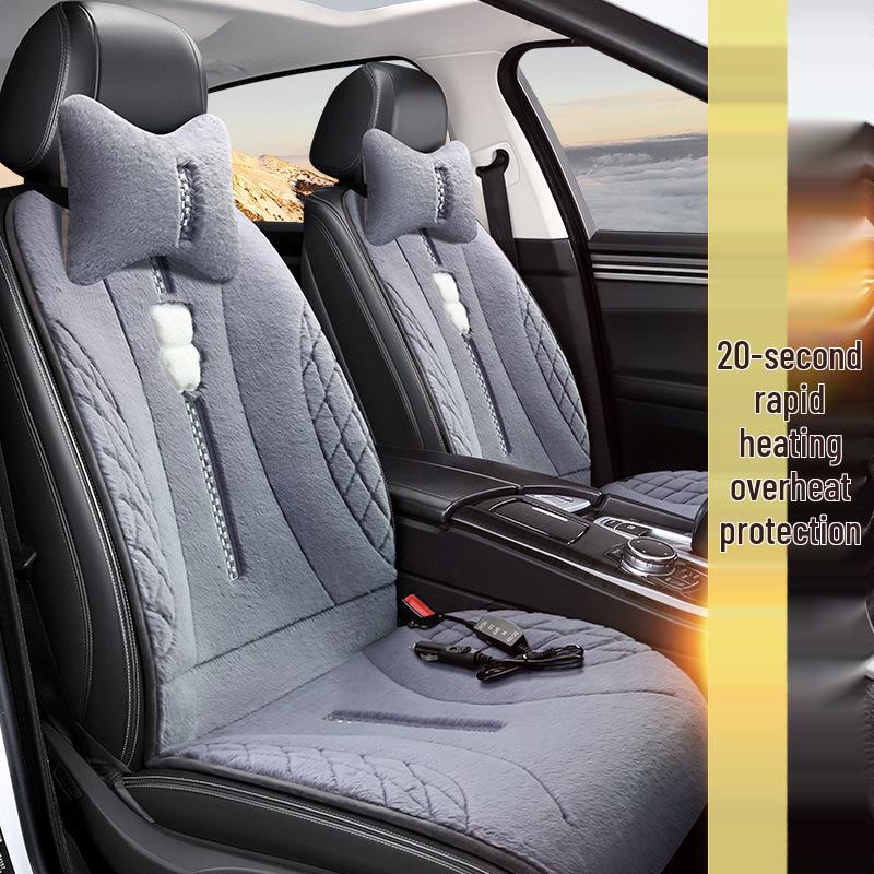 SF Rabbit Plush Heating Pad Car Seat Cushion - Bear Cartoon Winter Warmth Interior Supplies